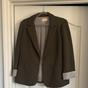 Skies Are Blue Khaki Women's Blazer